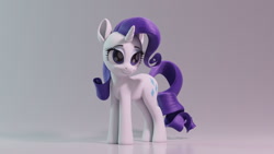 Size: 2560x1440 | Tagged: safe, artist:therealdjthed, part of a set, character:rarity, species:pony, species:unicorn, g4, 3d, blender, female, horn, mare, simple background, solo