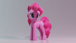 Size: 2560x1440 | Tagged: safe, artist:therealdjthed, part of a set, character:pinkie pie, species:earth pony, species:pony, g4, 3d, blender, cute, diapinkes, female, mare, simple background, solo
