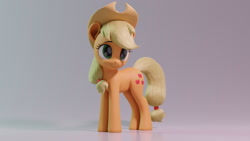 Size: 2560x1440 | Tagged: safe, artist:therealdjthed, part of a set, character:applejack, species:earth pony, species:pony, g4, 3d, applejack's hat, blender, clothing, cowboy hat, cute, female, hat, jackabetes, mare, simple background, solo
