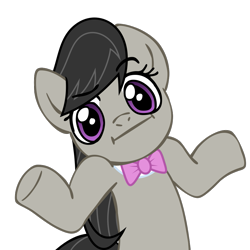 Size: 945x945 | Tagged: safe, artist:nano23823, base used, character:octavia melody, species:earth pony, species:pony, g4, .svg available, :i, bow tie, bust, eyelashes, female, mare, shrug, shrugpony, simple background, solo, svg, transparent background, underhoof, vector