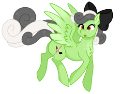 Size: 1024x795 | Tagged: safe, artist:sapphiretwinkle, oc, oc:ivy whistle, species:pegasus, species:pony, g4, bow, female, hair bow, mare, simple background, solo, transparent background