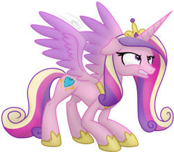 Size: 1373x1200 | Tagged: safe, artist:soctavia, character:princess cadance, species:alicorn, species:pony, g4, angry, crouching, crown, female, gritted teeth, hoof shoes, jewelry, mare, regalia, scowl, simple background, snarling, solo, spread wings, transparent background, wings