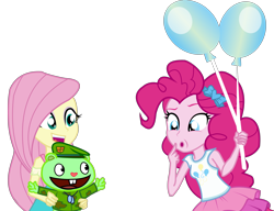 Size: 4250x3270 | Tagged: safe, artist:urhangrzerg, character:fluttershy, character:pinkie pie, species:eqg human, g4, my little pony: equestria girls, my little pony:equestria girls, crossover, flippy, happy tree friends, this will end in death, this will end in tears, this will end in tears and/or death