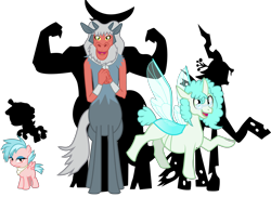 Size: 4050x2943 | Tagged: safe, artist:urhangrzerg, character:cozy glow, character:lord tirek, character:queen chrysalis, species:centaur, species:changeling, species:pegasus, species:pony, g4, alternate universe, rule 63, simple background, transparent background