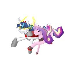 Size: 894x894 | Tagged: safe, artist:gatesmccloud, character:princess cadance, character:shining armor, species:alicorn, species:pony, species:unicorn, g4, alternate universe, armor, bevor, boots, chestplate, clothing, cmc 10k, corrupted, corrupted cadance, corrupted shining armor, crown, crystal kingdom, crystalance, cuirass, curved horn, dark magic, fangs, fauld, female, gorget, helmet, hoof shoes, horn, jagged horn, jewelry, king shining sombra, magic, male, pauldron, peytral, plackart, queen crystalance, regalia, shining sombra, shoes, simple background, solo, sombra eyes, sombra's cape, sombra's robe, tiara, transparent background
