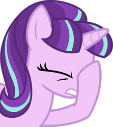 Size: 525x591 | Tagged: safe, artist:nano23823, character:starlight glimmer, species:pony, species:unicorn, g4, .svg available, bust, eyes closed, facehoof, female, mare, simple background, solo, svg, transparent background, vector