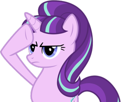 Size: 494x416 | Tagged: safe, artist:illumnious, artist:nano23823, base used, character:starlight glimmer, species:pony, species:unicorn, g4, .svg available, bust, female, mare, rainbow dash salutes, salute, simple background, solo, svg, transparent background, vector