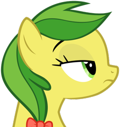 Size: 455x482 | Tagged: safe, artist:nano23823, character:apple fritter, species:earth pony, species:pony, g4, .svg available, apple family member, bow, bust, eyelashes, female, hair bow, lidded eyes, mare, simple background, solo, svg, transparent background, unamused, vector