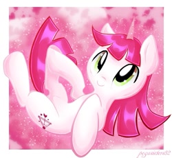 Size: 693x637 | Tagged: safe, artist:pegasisters82, character:lovestruck, species:pony, species:unicorn, female, looking up, mare, smiling, solo