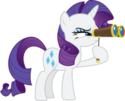 Size: 7422x6000 | Tagged: safe, artist:vladimirmacholzraum, character:rarity, species:pony, species:unicorn, absurd resolution, female, hoof hold, mare, opera glasses, simple background, solo, transparent background, vector