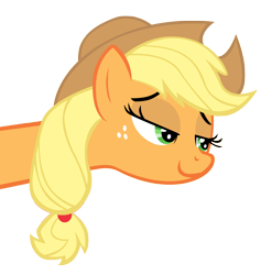 Size: 3500x3693 | Tagged: safe, artist:takua770, character:applejack, female, high res, long neck, reaction image, simple background, smug, solo, transparent background, vector