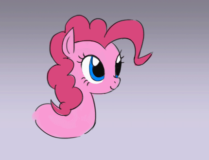 Size: 430x329 | Tagged: safe, artist:ruffu, character:pinkie pie, animated, female, frame by frame, gulp, swallow, worm pony