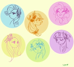 Size: 900x811 | Tagged: safe, artist:emmy, character:applejack, character:fluttershy, character:pinkie pie, character:rainbow dash, character:rarity, character:twilight sparkle, mane six