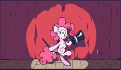 Size: 1280x750 | Tagged: safe, artist:scrimpeh, character:pinkie pie, dancing, stage