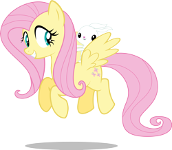 Size: 8192x7138 | Tagged: safe, artist:mewtwo-ex, character:angel bunny, character:fluttershy, species:pegasus, species:pony, species:rabbit, absurd resolution, duo, female, flying, mare, riding, simple background, smiling, transparent background, vector