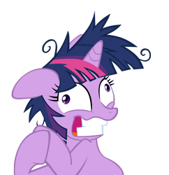 Size: 2000x2062 | Tagged: safe, artist:takua770, character:twilight sparkle, derp, female, floppy ears, grin, messy mane, reaction image, simple background, smiling, solo, transparent background, twilight snapple, vector, wide eyes