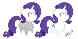 Size: 2028x1032 | Tagged: safe, artist:fribox, character:rarity, species:pony, species:unicorn, armor, armorarity, chibi