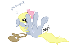Size: 874x571 | Tagged: safe, artist:fribox, character:derpy hooves, species:pegasus, species:pony, female, mare, pig, solo