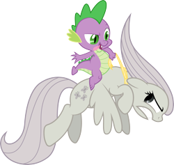 Size: 3000x2846 | Tagged: safe, artist:sulyo, character:fluttershy, character:spike, discorded, flutterbitch, riding, rodeo, rope
