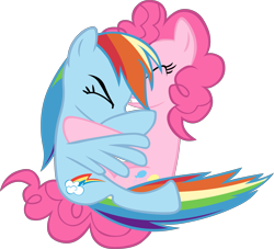 Size: 4001x3627 | Tagged: safe, artist:scrimpeh, character:pinkie pie, character:rainbow dash, ship:pinkiedash, female, lesbian, shipping, simple background, transparent background, vector