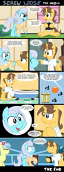 Size: 1370x3685 | Tagged: safe, artist:epulson, character:doctor horse, character:doctor stable, character:nurse coldheart, character:screw loose, species:pony, bucket, comic, cup, eyes closed, female, five o'clock shadow, male, mare, spoon, stallion, stubble