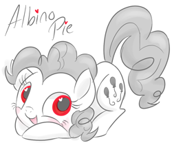 Size: 962x875 | Tagged: safe, artist:inkie-heart, character:pinkie pie, albino, albino pie, female, heart eyes, solo, wingding eyes