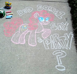 Size: 800x768 | Tagged: safe, artist:tenaflyviper, character:pinkie pie, chalk, chalk drawing, photo, sidewalk