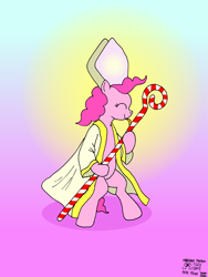 Size: 2100x2800 | Tagged: safe, artist:merkleythedrunken, character:pinkie pie, female, habemus papam, pinkie pious, pope, popess, religion, solo