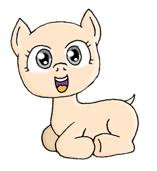 Size: 733x800 | Tagged: safe, artist:merkleythedrunken, oc, oc only, oc:nudie, bald, female, filly, hairless, nudity, solo