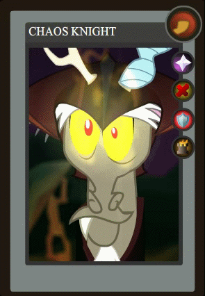 Size: 295x426 | Tagged: safe, artist:yudhaikeledai, part of a set, character:discord, animated, chaos knight, dota, dota 2, male, part of a series, ponified dota 2 cards, solo
