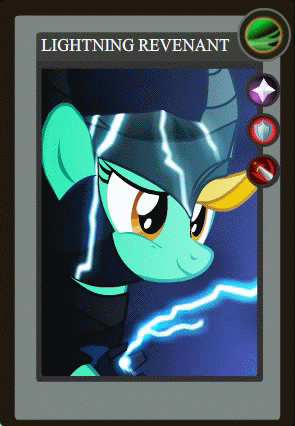 Size: 295x426 | Tagged: safe, artist:yudhaikeledai, part of a set, character:lightning dust, animated, dota, dota 2, female, lightning revenant, part of a series, ponified dota 2 cards, solo