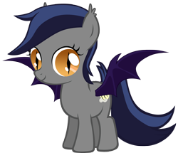 Size: 3600x3096 | Tagged: safe, artist:zee66, oc, oc only, oc:echo, species:bat pony, species:pony, cute, female, filly, foal, looking at you, simple background, solo, transparent background, vector