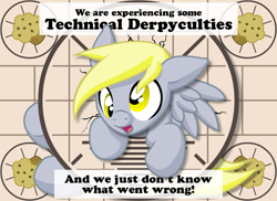 Size: 2292x1667 | Tagged: safe, artist:inkwell, character:derpy hooves, species:pegasus, species:pony, g4, female, i just don't know what went wrong, mare, muffin, solo, technical difficulties, vector