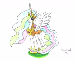 Size: 5372x4406 | Tagged: safe, artist:ulyssesgrant, character:princess celestia, species:alicorn, species:pony, absurd resolution, armor, female, soldier, solo, war