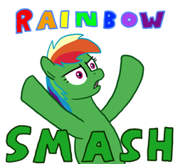 Size: 616x570 | Tagged: safe, artist:paper-pony, character:rainbow dash, female, hilarious in hindsight, name pun, solo, the incredible hulk