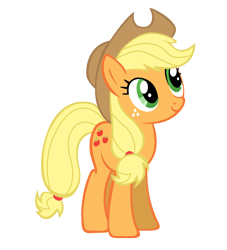Size: 3000x3300 | Tagged: safe, artist:zee66, character:applejack, death stare, female, looking up, simple background, solo, staring ponies, transparent background, vector