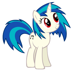 Size: 3000x3000 | Tagged: safe, artist:zee66, character:dj pon-3, character:vinyl scratch, species:pony, species:unicorn, cutie mark, death stare, female, hooves, horn, mare, missing accessory, red eyes, simple background, smiling, solo, staring ponies, transparent background, vector