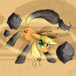 Size: 1000x1000 | Tagged: safe, artist:starlightspark, character:applejack, species:earth pony, species:pony, crisis equestria, earth, earth bending, earth pony magic, fanfic, female, magic, mare, solo