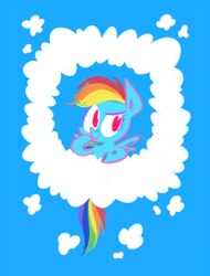 Size: 1165x1530 | Tagged: safe, artist:burrburro, character:rainbow dash, cloud, female, solo