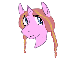 Size: 795x624 | Tagged: safe, artist:dream, manebooru original, oc, oc:morning glisten, parent:fluttershy, parent:sunset shimmer, parent:twilight sparkle, species:pony, species:unicorn, fanfic:acts of love, series:who we become, g4, bust, female, filly, pigtails, portrait, solo
