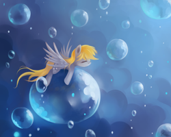 Size: 2000x1600 | Tagged: safe, artist:ajvl, character:derpy hooves, species:pegasus, species:pony, bubble, female, mare, micro, solo, surreal