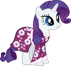 Size: 5760x5369 | Tagged: safe, artist:scrimpeh, character:rarity, species:pony, species:unicorn, absurd resolution, clothing, female, kimono (clothing), mare, nightgown, simple background, transparent background, vector