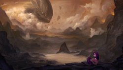 Size: 1280x733 | Tagged: safe, artist:ajvl, character:twilight sparkle, detailed, fanfic art, monster, scenery