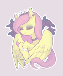 Size: 1280x1531 | Tagged: safe, artist:purmu, character:fluttershy, fashion, female, goth, makeup, solo