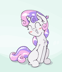 Size: 800x920 | Tagged: safe, artist:scrimpeh, character:sweetie belle, blushing, chest fluff, cute, diasweetes, female, solo