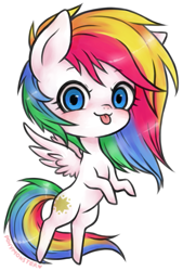 Size: 619x913 | Tagged: safe, artist:ponymonster, g1, chibi, female, g1 to g4, generation leap, simple background, solo, starshine