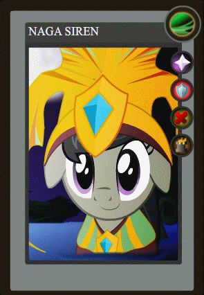 Size: 295x426 | Tagged: safe, artist:yudhaikeledai, part of a set, character:octavia melody, animated, clothing, dota 2, dress, female, naga siren, part of a series, ponified dota 2 cards, solo, swimming, water