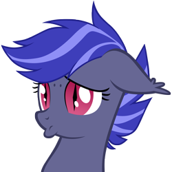 Size: 5000x5000 | Tagged: safe, artist:zee66, oc, oc only, oc:night watch, species:bat pony, species:pony, absurd resolution, bust, cute, female, floppy ears, frown, lidded eyes, mare, ocbetes, pouting, sad, sadorable, simple background, solo, transparent background, vector