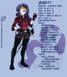 Size: 780x900 | Tagged: safe, artist:robd2003, character:rarity, boots, clothing, dungeons and dragons, fantasy class, humanized, shoes, thigh boots
