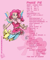 Size: 749x900 | Tagged: safe, artist:robd2003, character:pinkie pie, bard, dungeons and dragons, fantasy class, female, humanized, jester, jester pie, solo